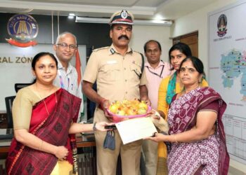 விபத்தில் உயிரிழந்த சப் – இன்ஸ்பெக்டர் குடும்பத்திற்கு மத்திய மண்டல ஐஜி 30 லட்சம்நிதியுதவி