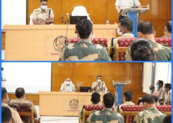 தமிழக சட்ட மன்ற தேர்தல் வாக்குபதிவை முன்னிட்டு பாதுகாப்பு ஏற்பாடுகள் – தூத்துக்குடி மாவட்ட காவல்துறை அதிகாரிகளுடன் ஆலோசனை கூட்டம்