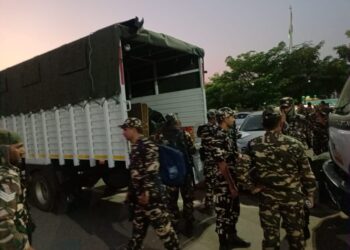 துணை ராணுவத்தினர் அரியலூர் வந்த பின்பு மாவட்ட எஸ்.பியை சந்தித்தனர்