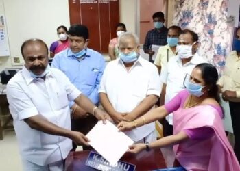 திருப்புத்தூர் சட்டமன்ற தொகுதி திமுக வேட்பாளர் கேஆர்.பெரியகருப்பன் வேட்புமனுதாக்கல்