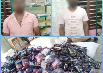 ரூபாய் 5 லட்சம் மதிப்புள்ள 500 கிலோ தடை செய்யப்பட்ட புகையிலை பொருட்களை பதுக்கி வைத்திருந்த இருவர் கைது – மாவட்ட காவல் கண்காணிப்பாளர்  எஸ். ஜெயக்குமார் பாராட்டு.