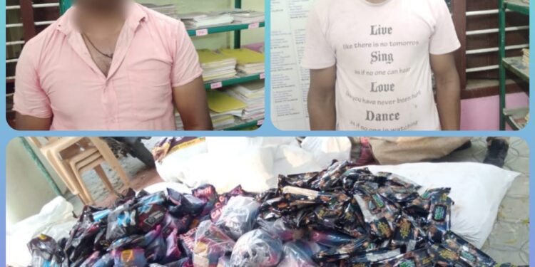 ரூபாய் 5 லட்சம் மதிப்புள்ள 500 கிலோ தடை செய்யப்பட்ட புகையிலை பொருட்களை பதுக்கி வைத்திருந்த இருவர் கைது – மாவட்ட காவல் கண்காணிப்பாளர்  எஸ். ஜெயக்குமார் பாராட்டு.