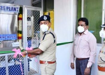 புதிய  குடிநீர் சுத்திகரிப்பு மையத்தை சென்னை போலீஸ் கமிஷ்னர் துவக்கி வைத்தார்
