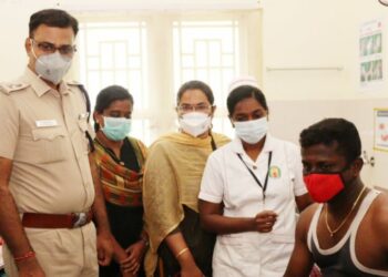 கொரனா தடுப்பூசி செலுத்தும் சிறப்பு முகாமினை மாவட்ட எஸ்.பி இன்று துவக்கி வைத்தார்