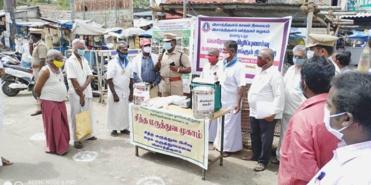 விளாத்திகுளம் டி.எஸ்.பி பிரகாஷ்  தலைமையில் கொரோனா வைரஸ் விழிப்புணர்வு நிகழ்ச்சி