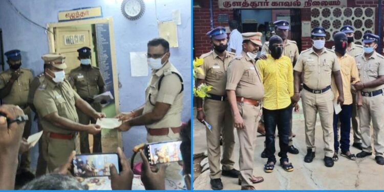 டாஸ்மாக் ஊழியரிடம் கத்தியை காட்டி ரூ. 6,13,220 பணத்தை கொள்ளையடித்த 2 பேர் கைது