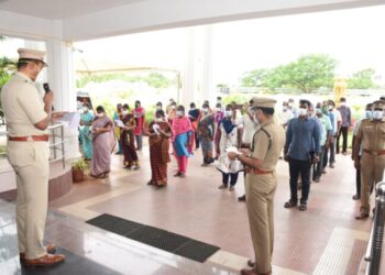 கொடுஞ்செயல் எதிர்ப்பு நாளை முன்னிட்டு அரியலூர் மாவட்ட எஸ்‌‌‌.பி தலைமையில் உறுதிமொழி