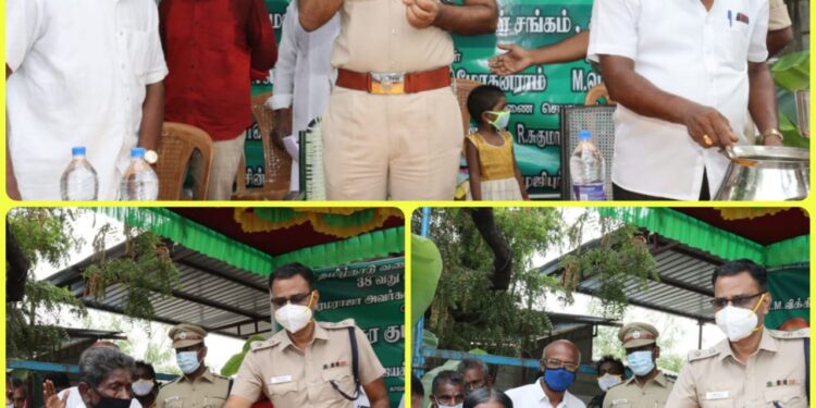 வியாபாரிகள் சங்கம் சார்பாக நடைபெற்ற கொரோனா விழிப்புர்ணர்வு முகாமில் மாவட்ட காவல் கண்காணிப்பாளர் எஸ். ஜெயக்குமார் சிறப்புரையாற்றி கபசுரகுடிநீர் வழங்கினார்.