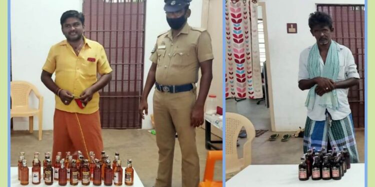 விளாத்திகுளம் பகுதியில் சட்டவிரோதமாக மதுபாட்டில் விற்பனை செய்த நபர்கள் மீது 8வழக்கு பதிவு செய்து 106மதுபாட்டில்கள் பறிமுதல்