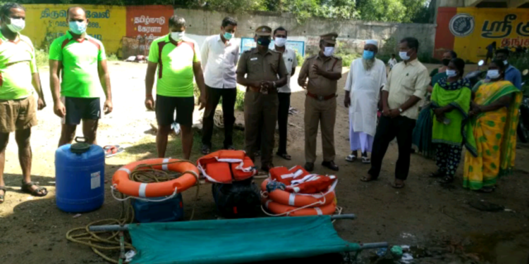 நெல்லை மாவட்டம் சேரன் மகாதேவியில் பேரிடர் ஒத்திகை மீட்பு நிகழ்ச்சி