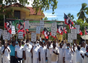 திமுக அரசை கண்டித்து தூத்துக்குடியில்முன்னாள் அமைச்சர் சி.த.செல்லப்பாண்டியன், தலைமையில் கண்டன ஆர்ப்பாட்டம்