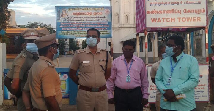 மாவட்‌‌‌ட எஸ்‌‌‌‌.பி தலைமையில் தூத்துக்குடி பனியமாதா பேரலாயா திருவிழாவிற்க்கு  400 போலீசார்‌‌‌ பாதுகாப்பு