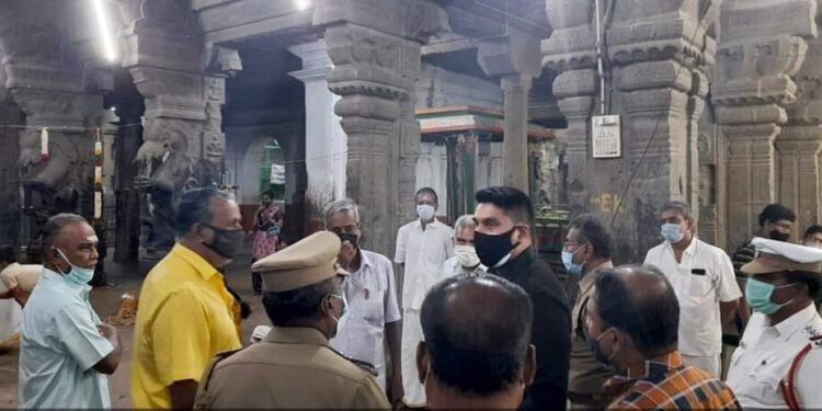 ஆடிதபசு விழாவை முன்னிட்டு பாதுகாப்பு பணியை தீவிர படுத்திய மாவட்ட எஸ்.பி கிருஷ்ணராஜ் IPS