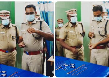 தூத்துக்குடி மாவட்டத்தில் 12 கோவில்களில் தங்க நகை மற்றும் வெள்ளி சாமான்கள் திருடிய 2 பெண்கள் உட்பட 3 பேர் கைது  – ரூபாய் 7 லட்சம் மதிப்புள்ள 20 பவுன் தங்க நகைகள் மற்றும் வெள்ளிப் பொருட்கள் மீட்பு –  விளாத்திகுளம் டிஎஸ்பி பிரகாஷ் மற்றும் போலீசாரை பாராட்டிய எஸ் பி ஜெயக்குமார்