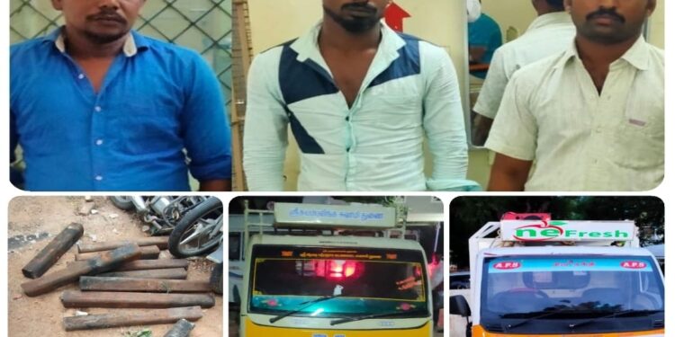 ஆதிச்சநல்லூர் தொல்லியல் துறைக்கு சொந்தமான இடத்தில் கிரில் கேட்டுகளை திருடிய 3 பேர் கைது – திருட்டுக்கு பயன்படுத்தப்பட்ட வேன் பறிமுதல்