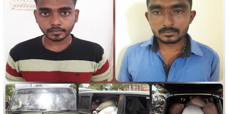 சட்டவிரோதமாக 30 கிலோ எடையுள்ள 40 மூட்டை ரேஷன்  அரிசி கடத்திய இருவர் கைது – விளாத்திகுளம் டிஎஸ்பி பிரகாஷ் அதிரடி