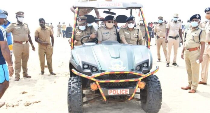 மெரினா கடற்கரையில் உயிரிழப்பை தடுக்க மீட்புபணிகளின் ஒத்திகை நிகழ்ச்‌‌‌சி