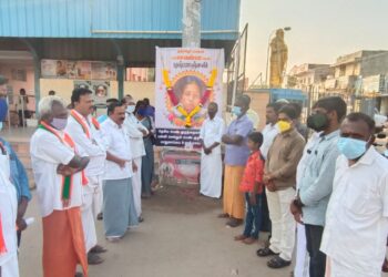 வேதாரண்யத்தில் பாஜக சார்பில் மாணவி லாவண்யா உருவ படத்திற்கு மாலை அணிவித்து அஞ்சலி