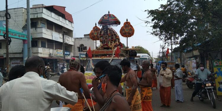 உலகலாவிய பெரும் தொற்று குறித்து சிவனடியார் திருக் கூட்டத்தினர்  புதுச்சேரி முதல் வில்லியனூர் வரை விழிப்புணர்வு ஊர்வலம்