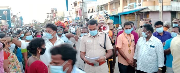 திருத்துறைப்பூண்டி டிஎஸ்பி தலைமையில் கொரனா விழிப்புணர்வு பிரச்சாரம்