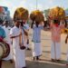 வேதாரண்யம் வேதாரண்யேஸ்வரர் சுவாமி ஆலயத்தில் நெல் கோட்டை வழங்கும் நிகழ்ச்சி.
