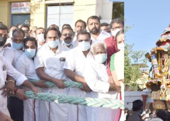 நாகர்கோவில் நாகராஜா கோவில் தேரோட்டம் அமைச்சர் மனோ தங்கராஜ் துவங்கி வைத்தார்