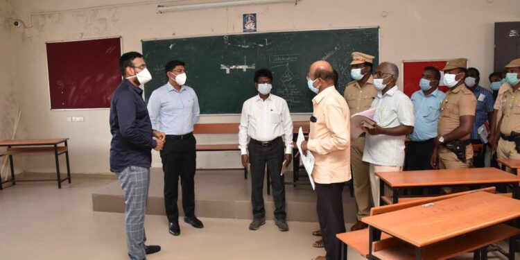 நகா்புற தேர்தல் வாக்கு எண்ணும் மையத்தினை தேர்தல் பார்வையாளர் பிரவின்குமார் ஆய்வு