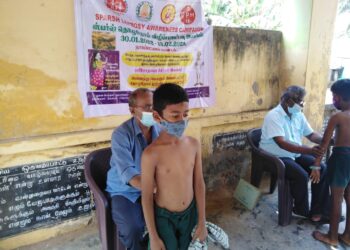 நாகப்பட்டினம் ஒரத்தூர் சிதம்பரனார் நடுநிலைப் பள்ளியில் தொழுநோய் விழிப்புணர்வு நிகழ்வு