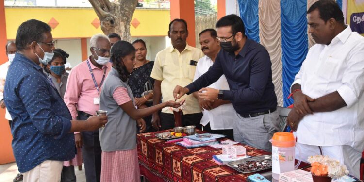 குடற்புழு நீக்க மாத்திரை வழங்கும் முகாம் – மாவட்ட ஆட்சியர் அருண்தம்புராஜ் தொடங்கி வைப்பு