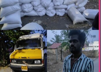 விளாத்திகுளம் பகுதியில் சுமார் 2.5 டன் ரேஷன் அரிசி கடத்த முயன்ற ஒருவர் கைது – வாகனம் பறிமுதல்