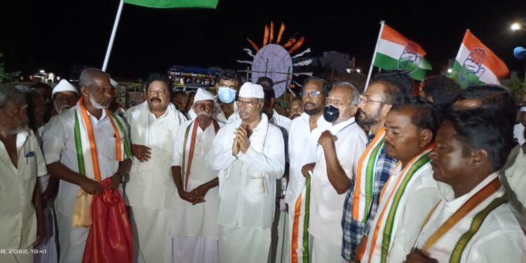 உப்பு சத்தியாக்கிரக 92வது நினைவு தினத்தையொட்டி பாதயாத்திரை நிறைவு.