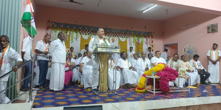 உப்பு சத்யாகிரக நினைவு பாதயாத்திரை நிறைவில் வேதாரண்யத்தில் பொதுக்கூட்டம்.