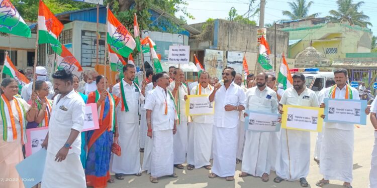 வேதாரண்யத்தில் மத்திய அரசின் அக்னிபாத் திட்டத்தை கண்டித்து காங்கிரஸார் மாபெரும் கண்டன ஆர்ப்பாட்டம்.