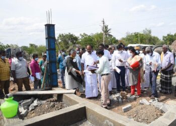 நாகப்பட்டினம் மாவட்டத்தில் ரூ. 5 கோடியே56 இலட்சத்து86ஆயிரம் மதிப்பீட்டில்நடைபெற்றுவரும் வளர்ச்சித் திட்டப் பணிகளைமாண்புமிகுஊரகவளர்ச்சிமற்றும் ஊராட்சித் துறைஅமைச்சர் கே.ஆர்.பெரியகருப்பன் இன்று ஆய்வு