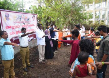 நாகப்பட்டினம் நகராட்சி வேளாங்கண்ணி பேரூராட்சியில் தூய்மைக்கான மக்கள் இயக்கம் சார்பில்   விழிப்புணர்வு முகாம்.