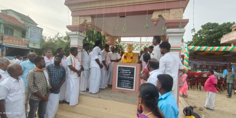 வேதாரணியத்தில் இந்திய தேசிய காங்கிரஸ் சார்பில் 75வது சுதந்திர தின பாதயாத்திரை.