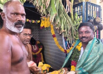 மாப்பிள்ளையூரணி கணபதி நகர் பத்திரகாளியம்மன் கோவில் கும்பாபிஷேகம் ஊராட்சி மன்ற தலைவர் சரவணக்குமார் பங்கேற்பு