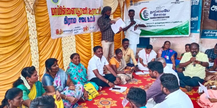 காந்தி ஜெயந்தியை முன்னிட்டு மாப்பிள்ளை யூரணியில் கிராம சபை கூட்டம்: சாலை பணிகளை துரிதப்படுத்திய பஞ்.தலைவர் சரவணக்குமாரை மனதார பாராட்டிய பொதுமக்கள்!!!