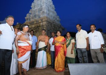 தூத்துக்குடி பெருமாள் கோவில் கும்பாபிஷேகம் சிறப்பாக நடைபெறும் -அமைச்சர் கீதா ஜீவன் பேட்டி.