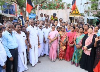 கே.வி.கே சாமி போல் போராட்ட குணத்தோடு பணியாற்ற வேண்டும் தூத்துக்குடி சிலை திறப்பு விழாவில் அமைச்சர் கீதாஜீவன் சூளுரை