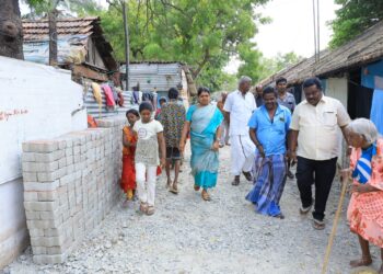 தூத்துக்குடியில் பேவர் பிளாக் சாலை அமைக்கு பணியை அமைச்சர் கீதாஜீவன் ஆய்வு!!!