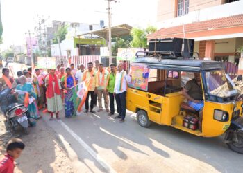 தூத்துக்குடி மகிழ்ச்சிபுரம் பகுதியில் பாஜக கூட்டணி கட்சி வேட்பாளருக்கு தீவிர வாக்கு சேகரிப்பு