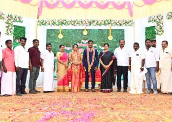 தூத்துக்குடி ஒன்றிய திமுக துணைச்செயலாளர் கணேசன் இல்லத்திருமண விழா கனிமொழி எம்.பி, அமைச்சர் கீதாஜீவன், சண்முகையா எம்.எல்.ஏ, மேயர் ஜெகன் பொியசாமி, பங்கேற்பு