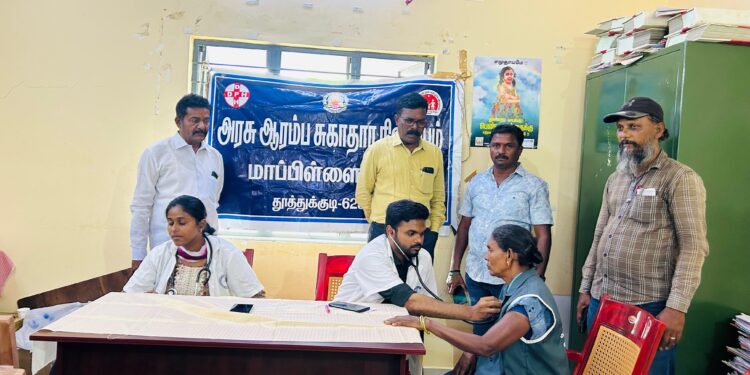 மாப்பிள்ளையூரணி தூய்மை காவலர்களுக்கு மருத்துவமுகாம் நடைபெற்றது.