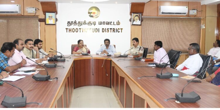 தூத்துக்குடியில் பனிமய மாதா பேராலய திருவிழா முன்னேற்பாடு பணிகள் குறித்து அமைச்சர் கீதாஜீவன் தலைமையில் ஆலோசனை கூட்டம் நடைபெற்றது.