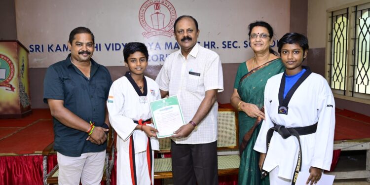 தூத்துக்குடி பள்ளி மாணவ மாணவி டேக்வாண்டோ போட்டியில் சாதனை