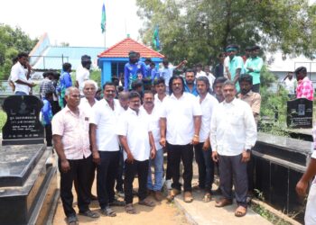 கராத்தே செல்வின் 28 வது  நினைவு தினத்தை முன்னிட்டு அவரது நினைவிடத்தில் பெருந்தலைவர் மக்கள் நலச்சங்க  அமைப்பின்  நிறுவனத் தலைவர்  எஸ்.பி மாரியப்பன் நிர்வாகிகளுடன் சென்று  அஞ்சலி செலுத்தினர்.