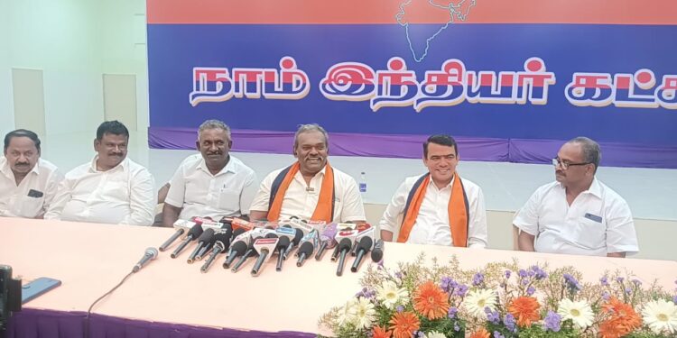 நாம் இந்தியர் கட்சி 2026 ஆம் ஆண்டு நடைபெற உள்ள சட்டமன்றத் தேர்தலில் சுமார் 120 தொகுதிகளில் போட்டியிட திட்டம் : கட்சியின் தலைவர் என்.பி. ராஜா பெரியசாமி பரபரப்பு பேட்டி!!
