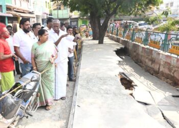 தூத்துக்குடி தெப்பக்குளம் பகுதியில் சீரமைப்பு பணிகள் அமைச்சர் கீதாஜீவன் ஆய்வு