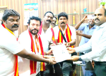 தூத்துக்குடி சட்டமன்ற தொகுதி த.வெ.க., வேட்பாளர் நடிகர் ஸ்ரீநாத் வேட்பு மனுத் தாக்கல்!